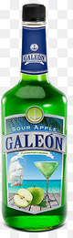 Licor manzana / botella, 1 uni., 1000 ml = (33.81 oz) / Galeon