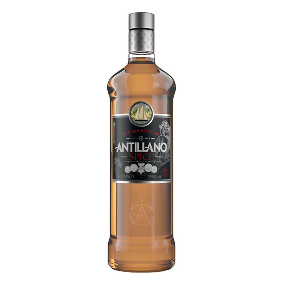 Ron especiado / botella, 1 uni., 1000 ml = (33.81 oz) / Antillano