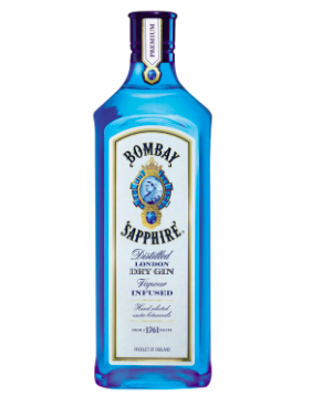 Gin london dry   / botella, 1 uni., 750 ml = (25.36 oz.  ) / Bombay saffire,