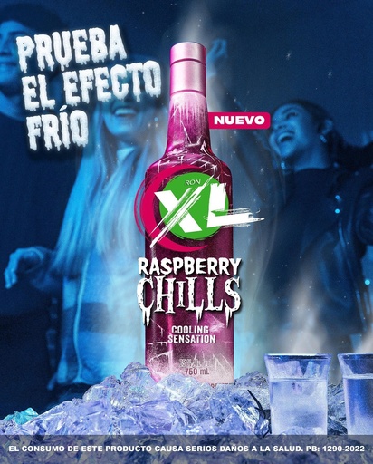 Ron, raspberry chills / botella, 750 ml. (25.36 oz.) > XL