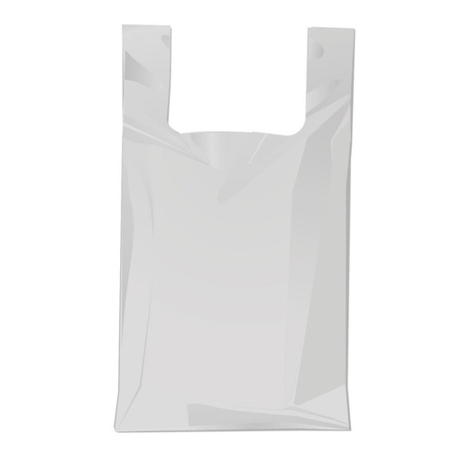 Bolsa tipo gabacha, plástica, blanca / 100 unidades / Central de Bares